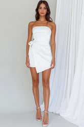 Eyes For You Waist Tie Mini Dress White